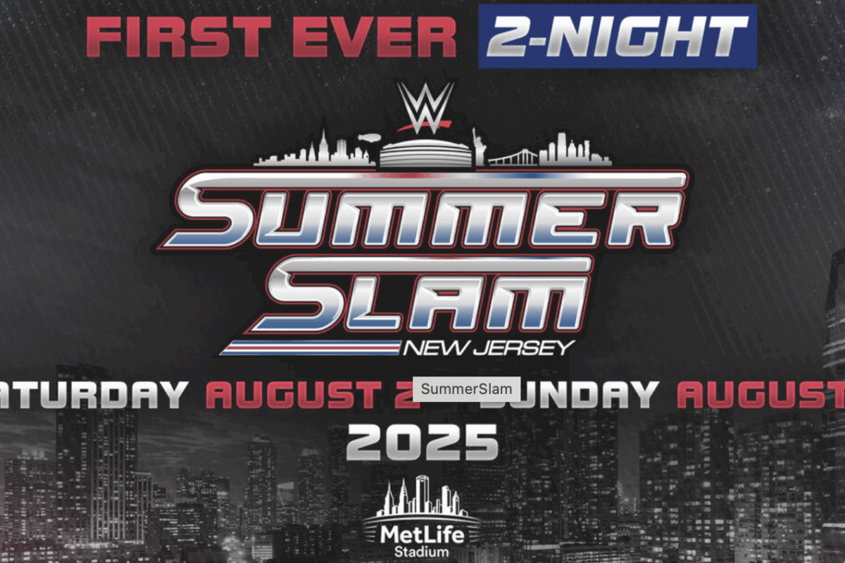 WWE SummerSlam event graphic which includes IC title match between Dominik Mysterio and AJ Styles